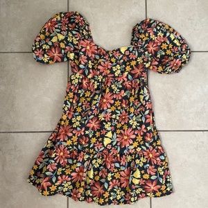Billabong mini sun dress with puffy sleeves